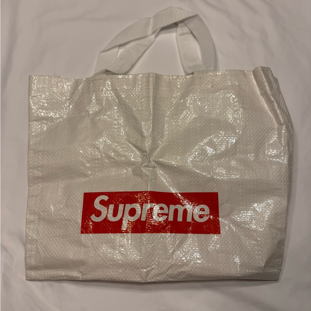 Supreme Red and White Box Logo Tote